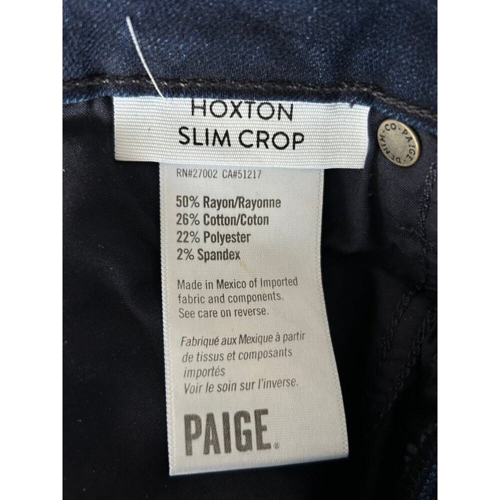 PAIGE Hoxton Slim Cropped Jeans Women 26 Dark Wash High Rise Stretch Denim - Picture 6 of 9